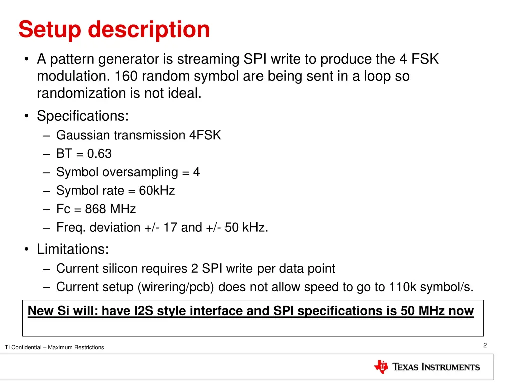 setup description