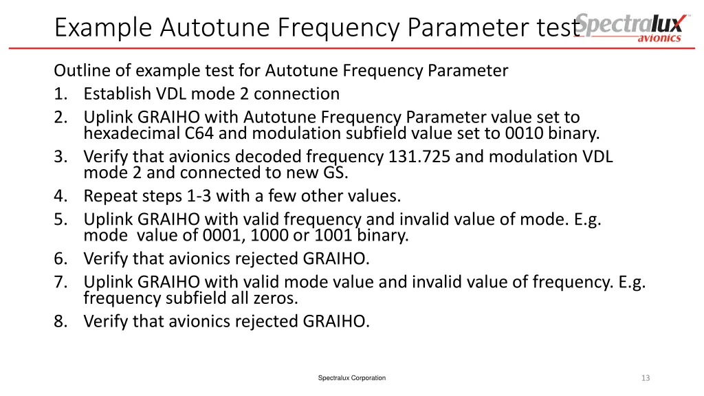 example autotune frequency parameter test