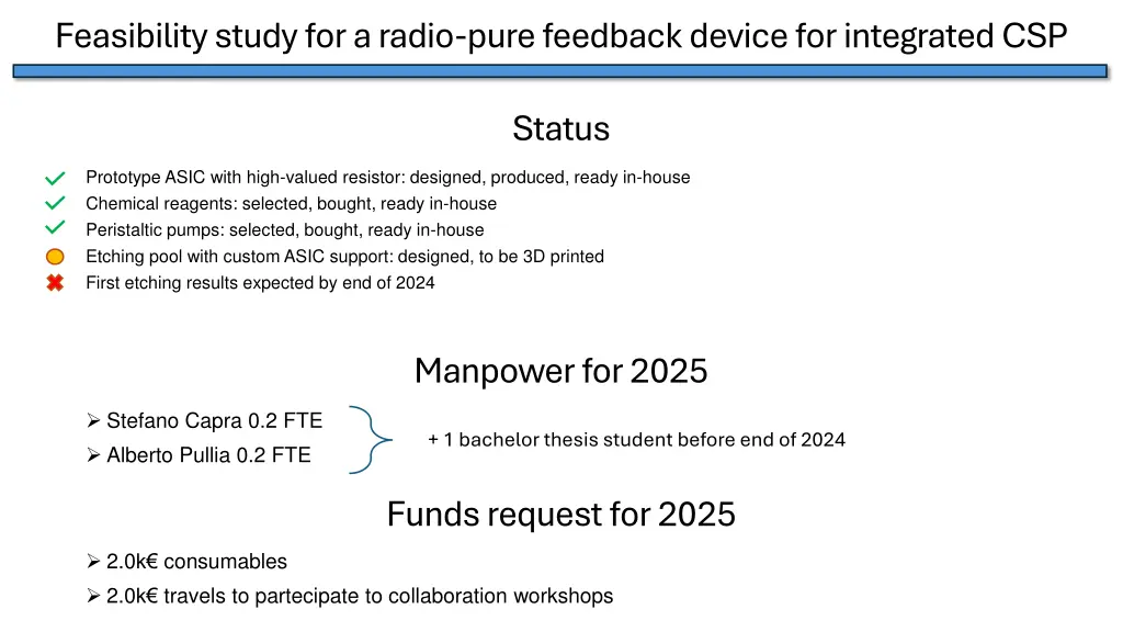 feasibility study for a radio pure feedback 2