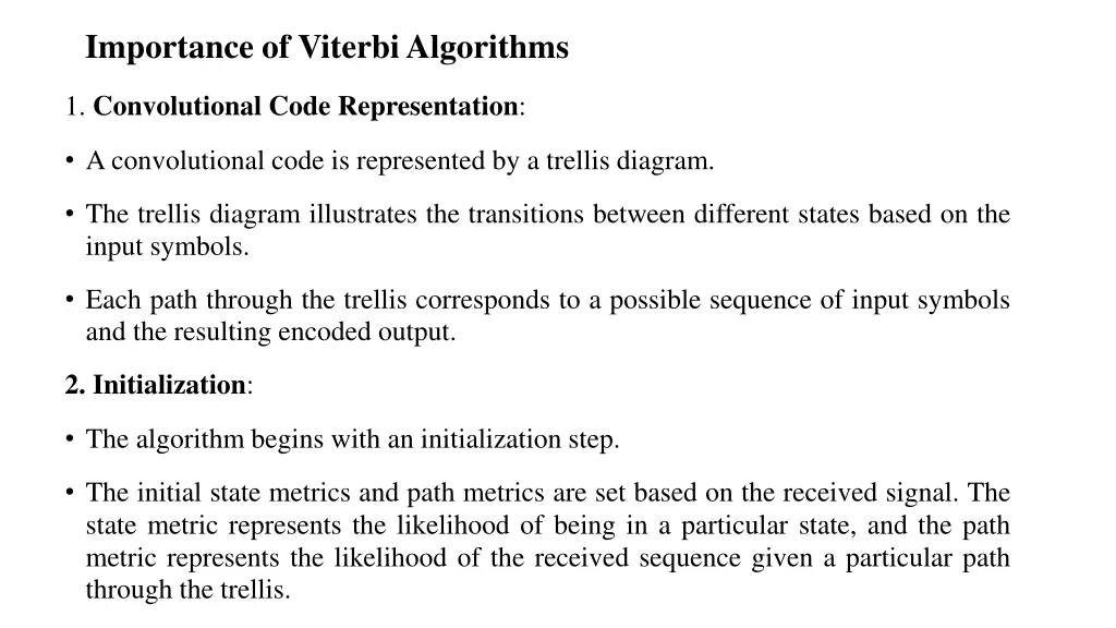importance of viterbi algorithms