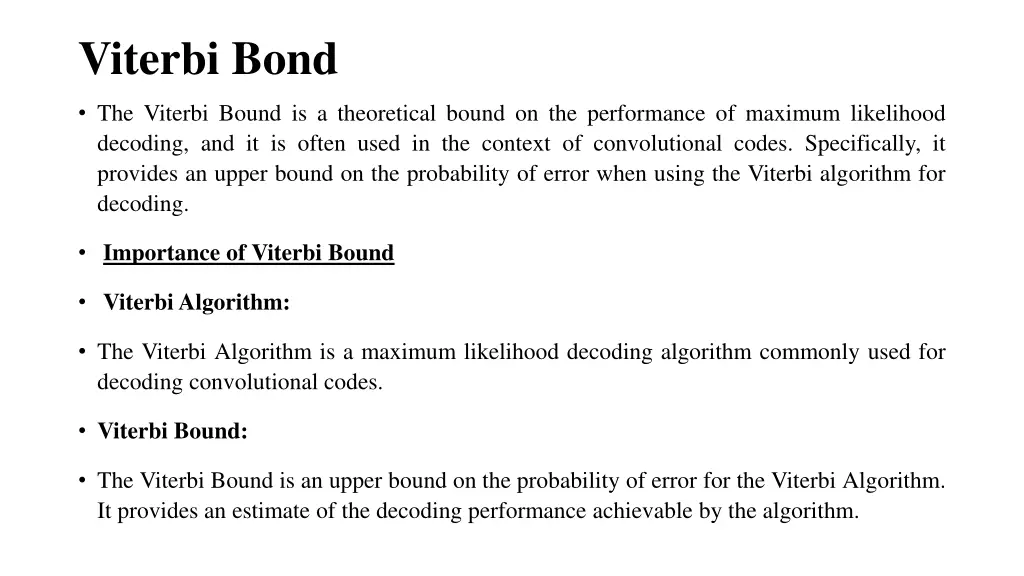 viterbi bond