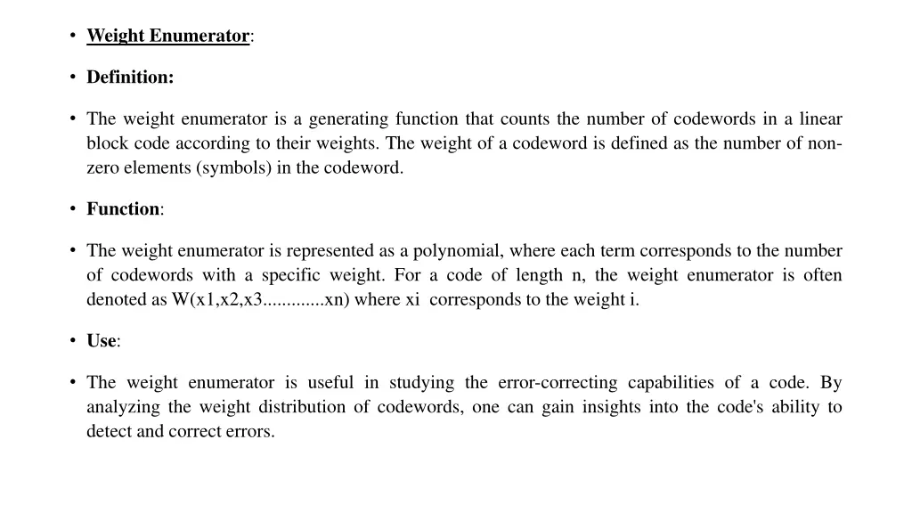 weight enumerator