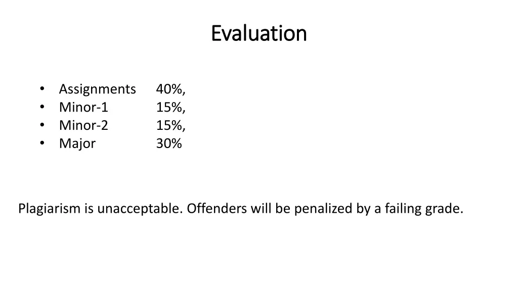 evaluation evaluation