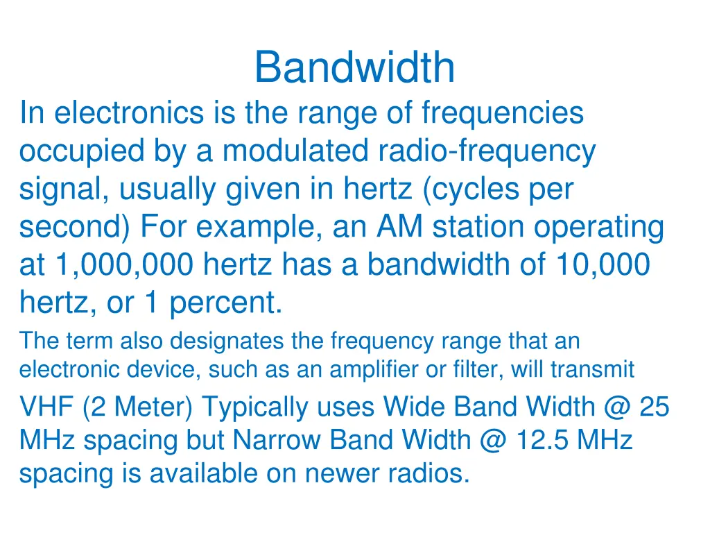 bandwidth