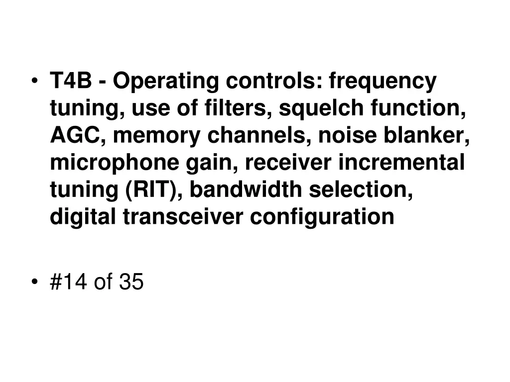 t4b operating controls frequency tuning