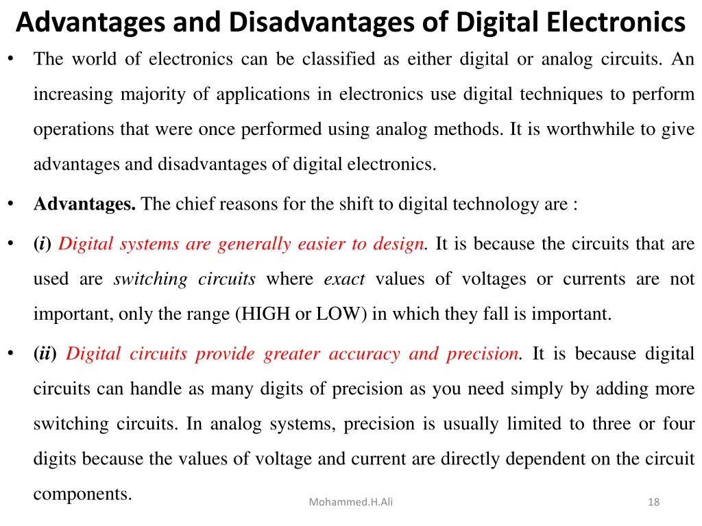 advantages and disadvantages of digital