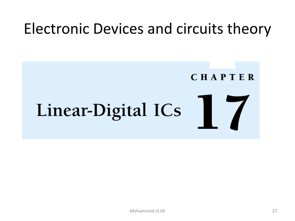 electronic devices and circuits theory
