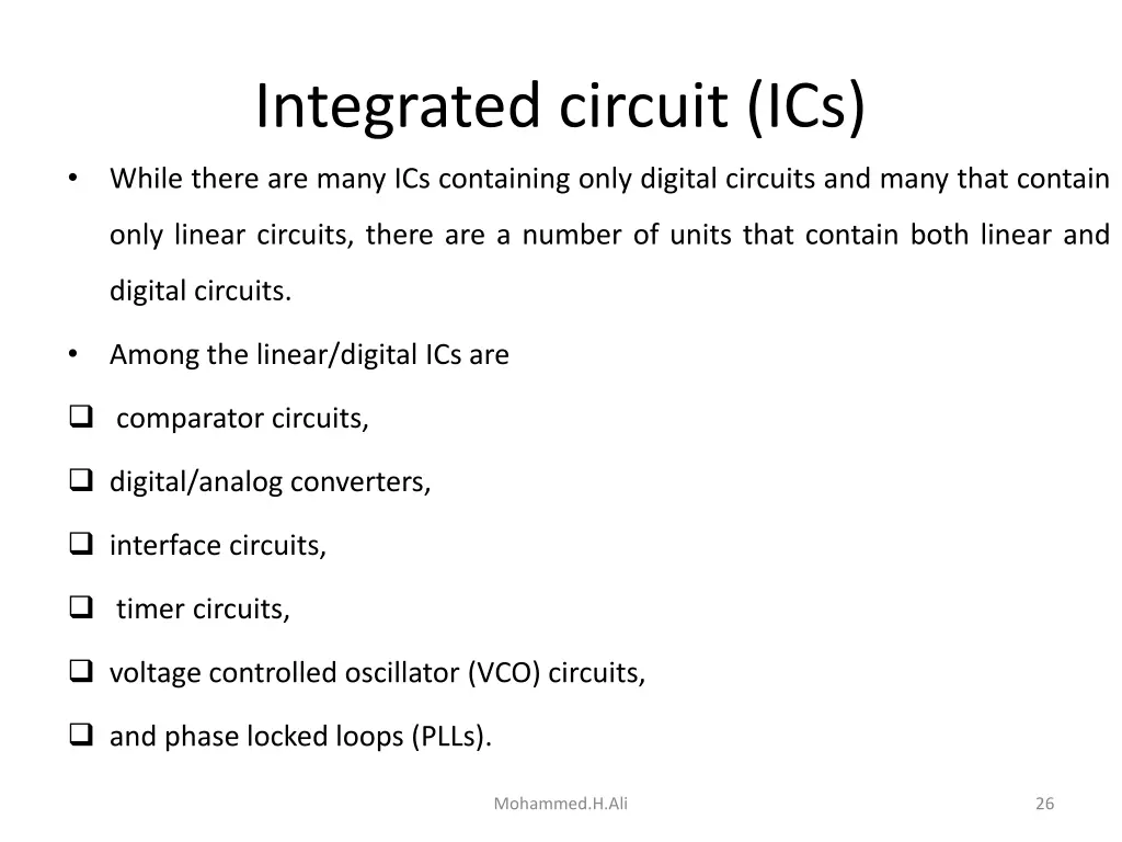integrated circuit ics