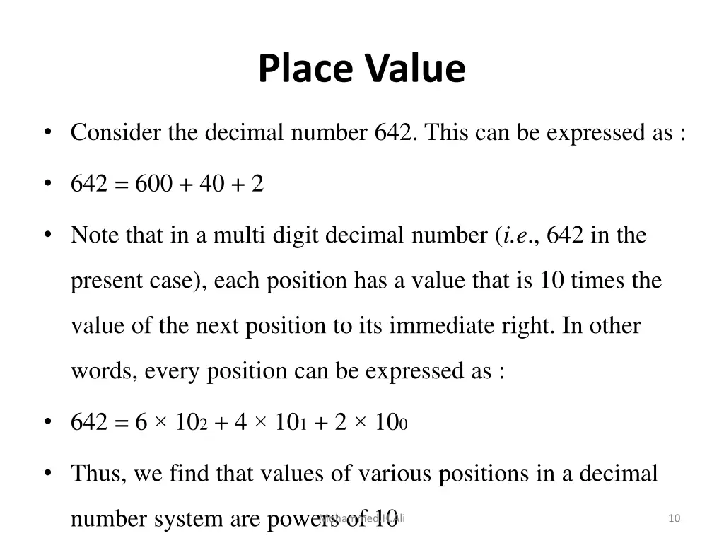 place value