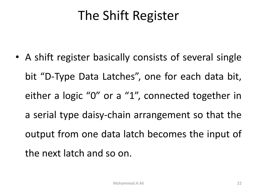 the shift register 1
