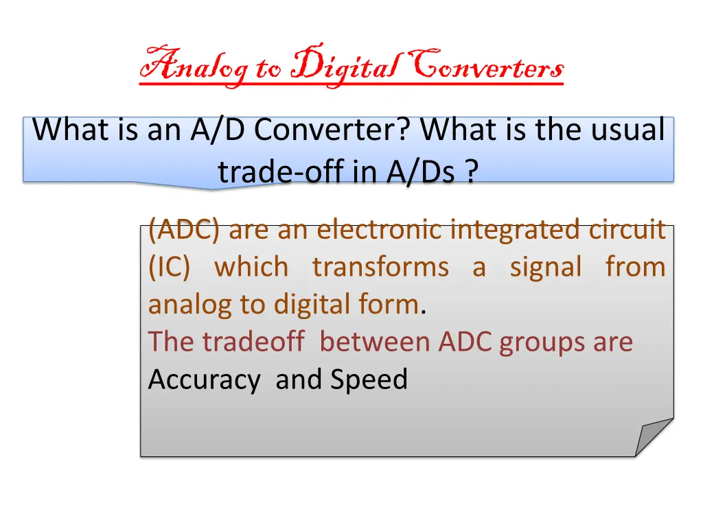 analog to digital converters