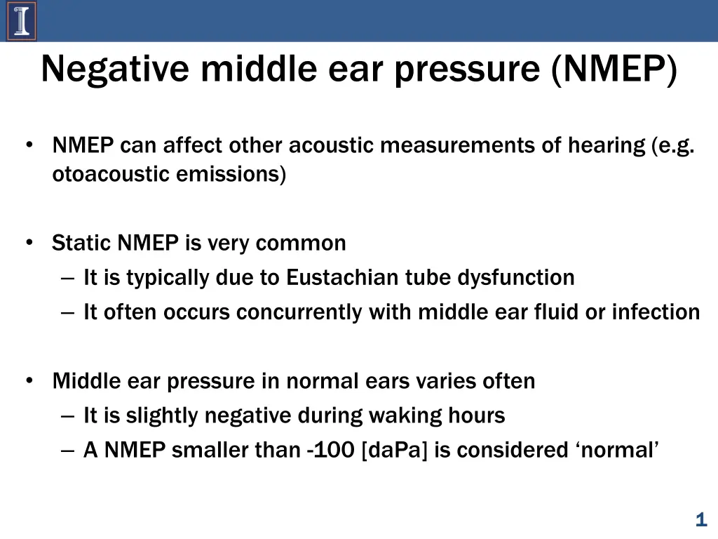 negative middle ear pressure nmep