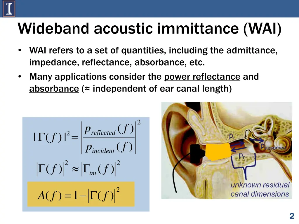 wideband acoustic immittance wai