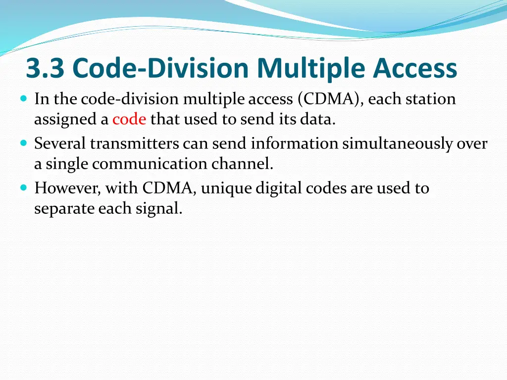 3 3 code division multiple access in the code