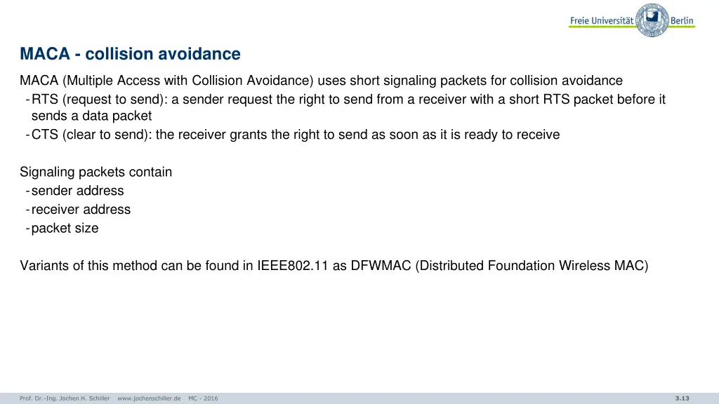 maca collision avoidance