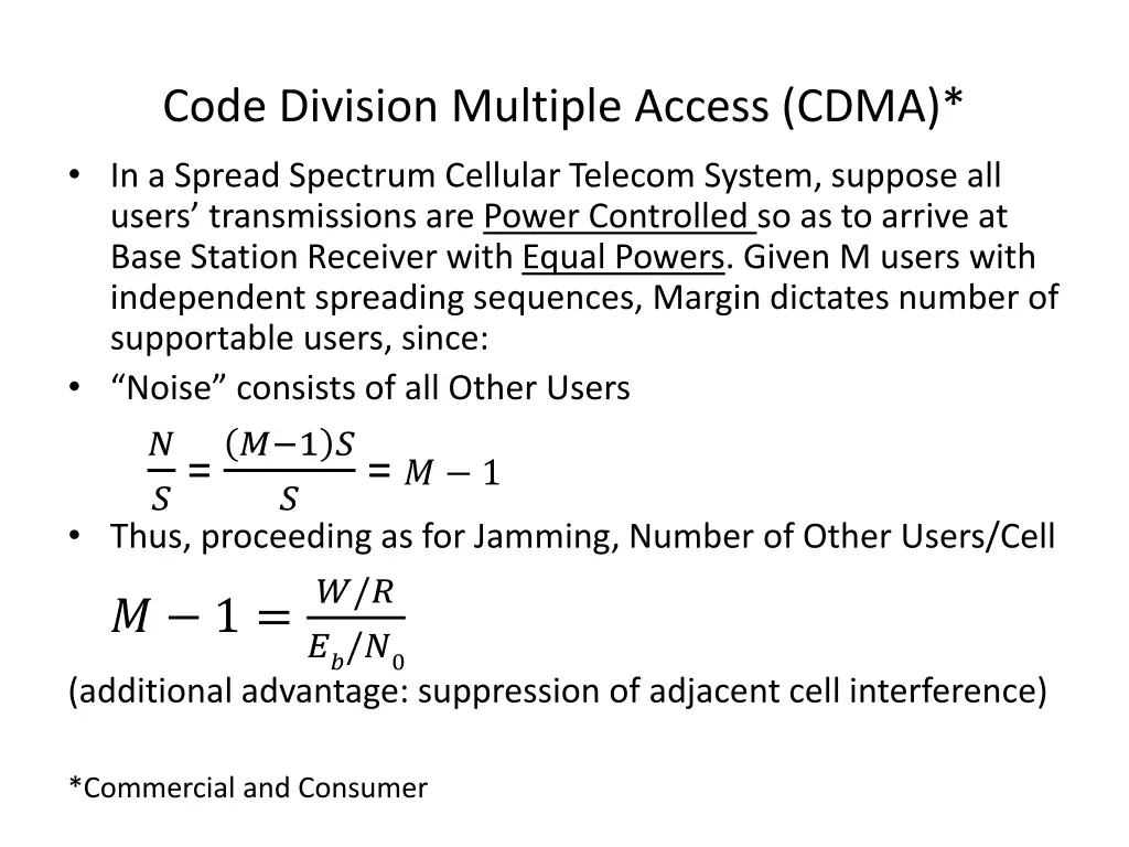 code division multiple access cdma in a spread