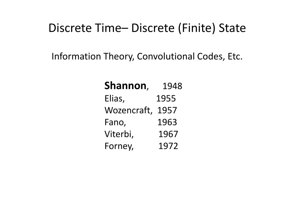 discrete time discrete finite state