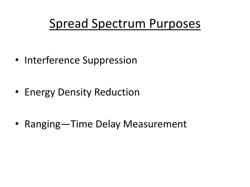 spread spectrum purposes