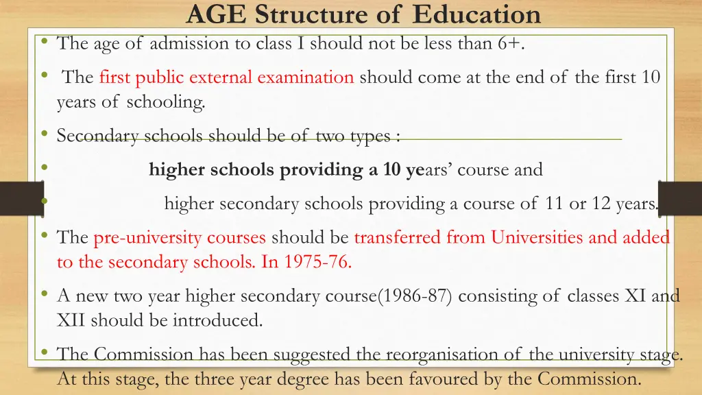 age structure of education the age of admission