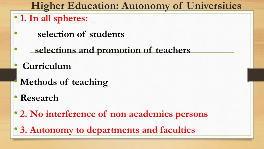higher education autonomy of universities