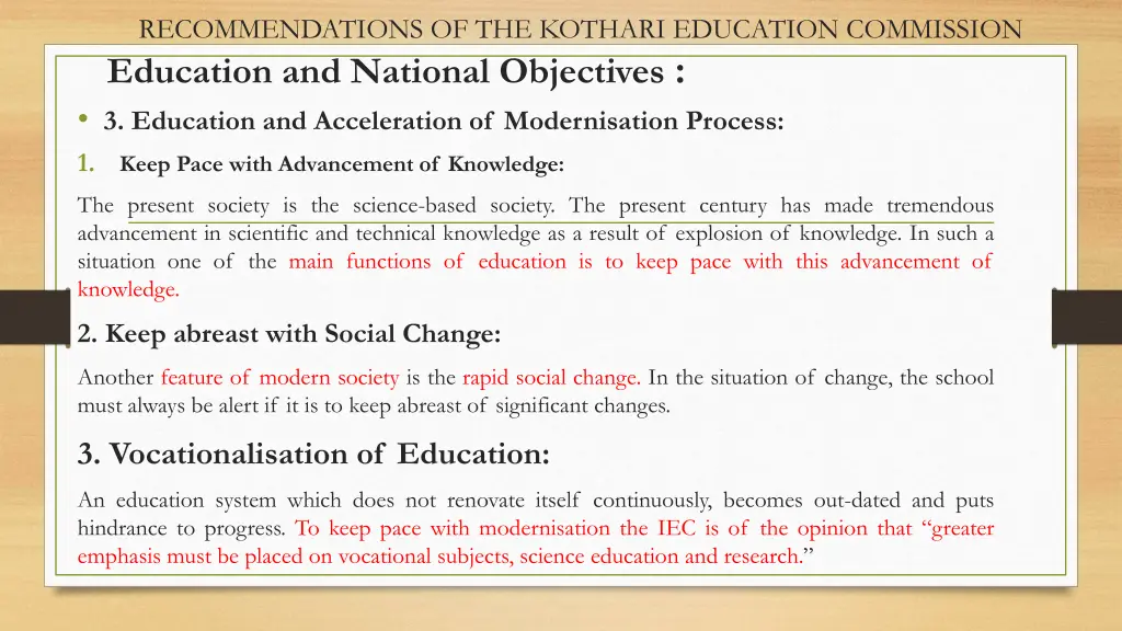 recommendations of the kothari education 3