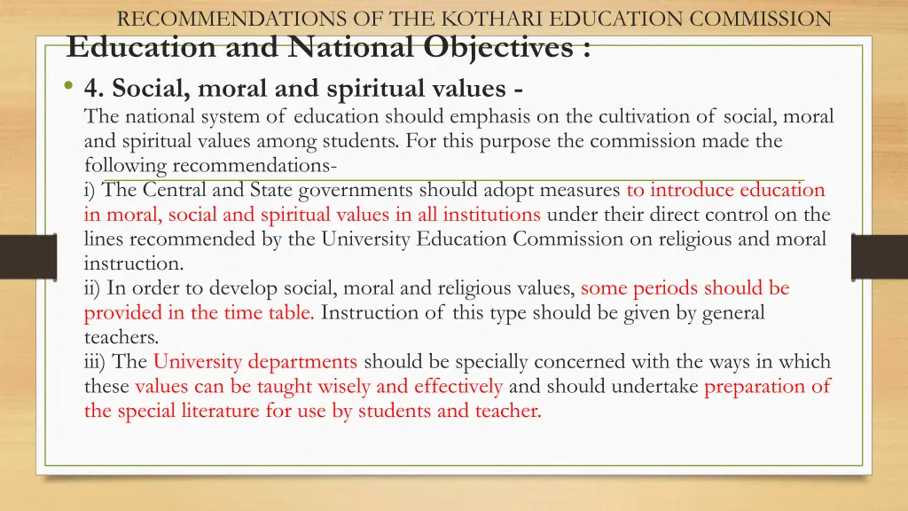 recommendations of the kothari education 4