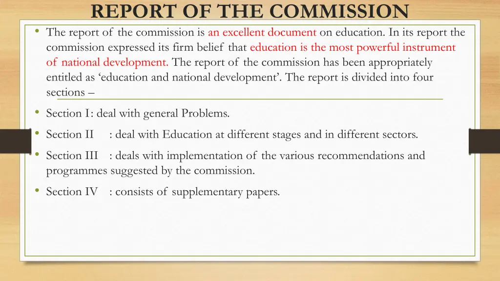 report of the commission the report
