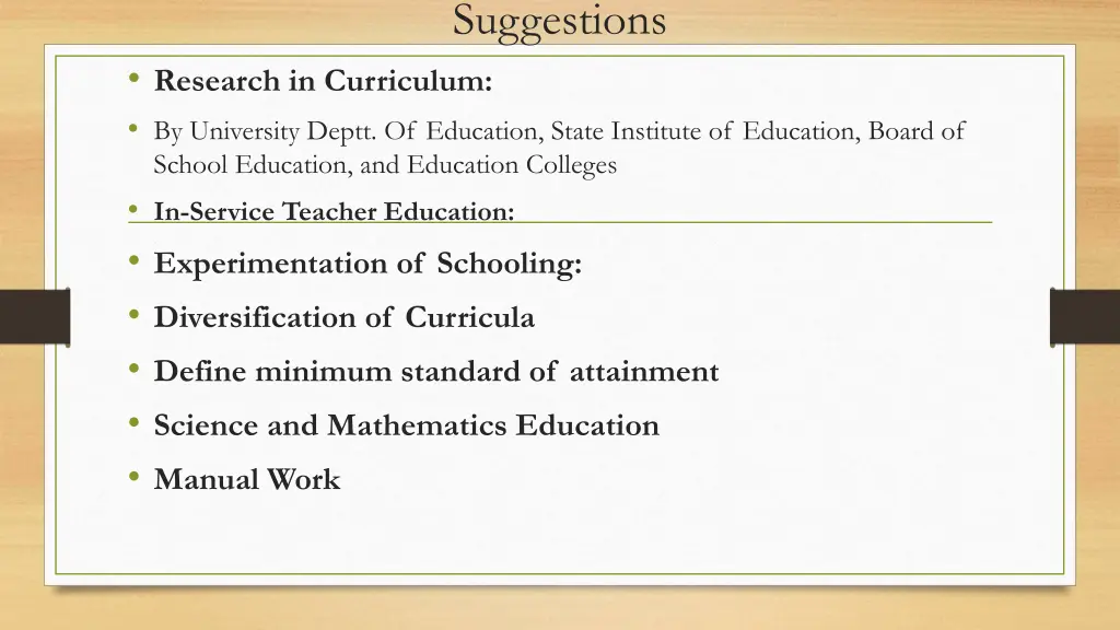 suggestions