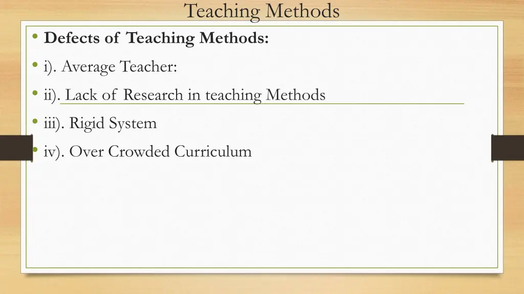 teaching methods