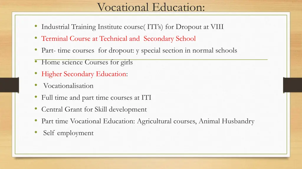 vocational education
