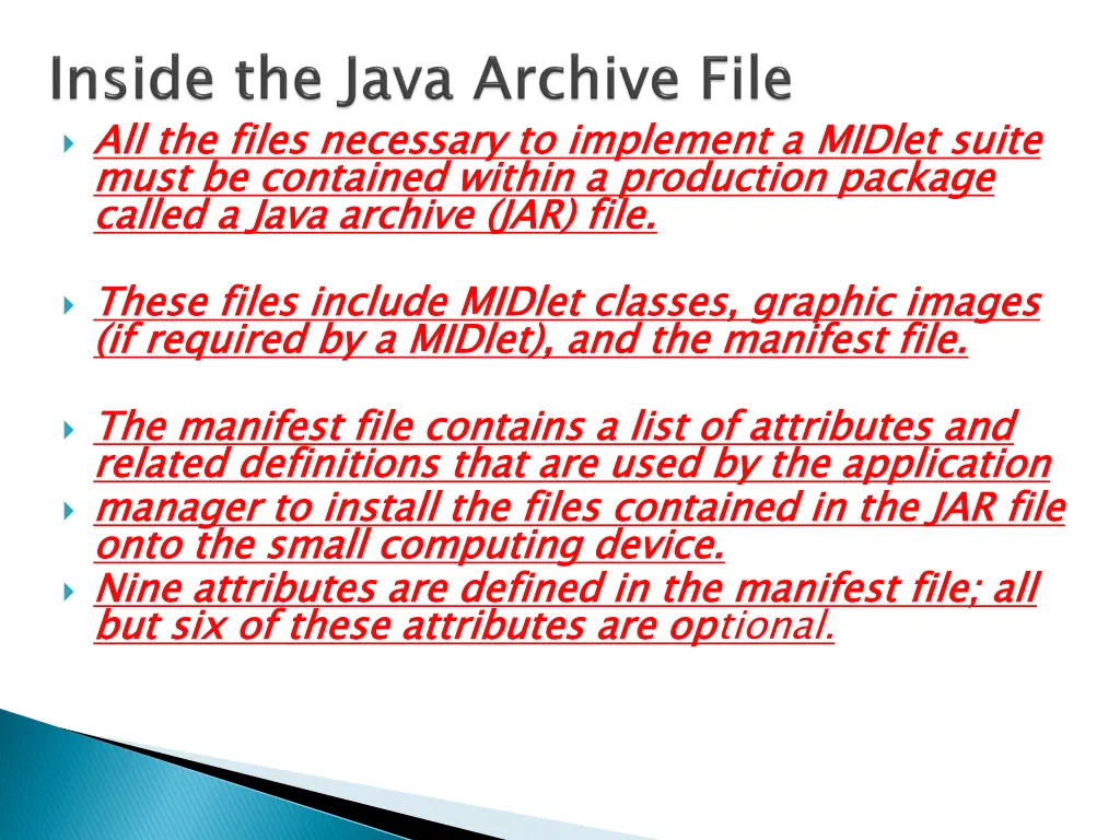all the files necessary to implement a must