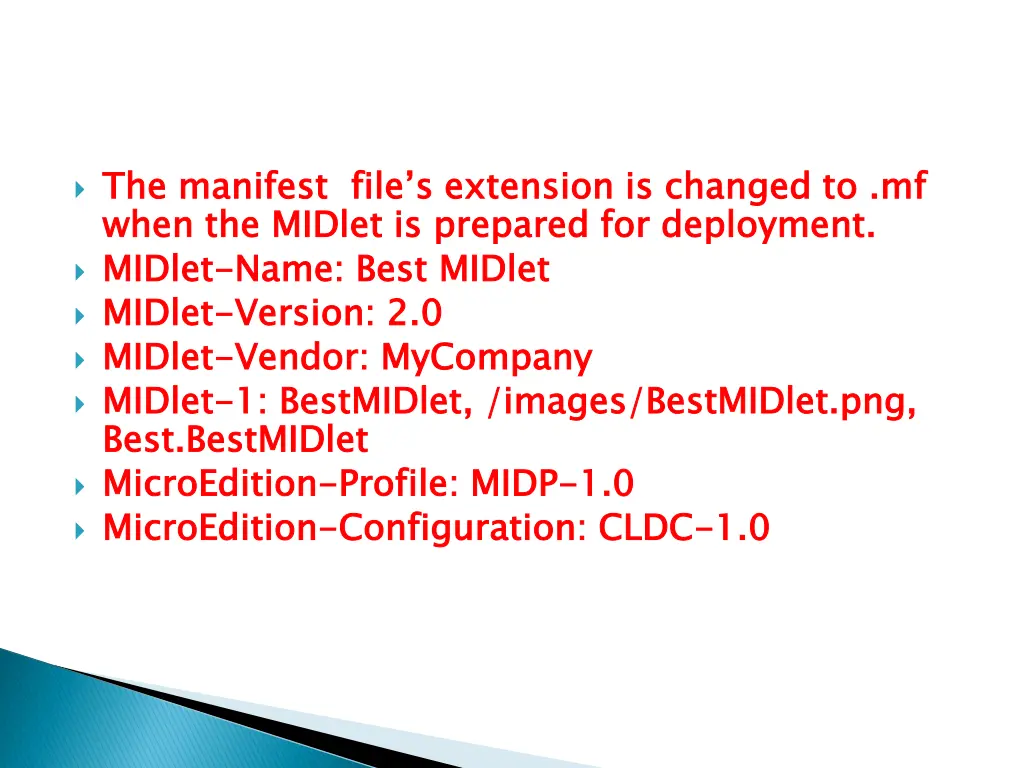 the manifest file s extension is changed