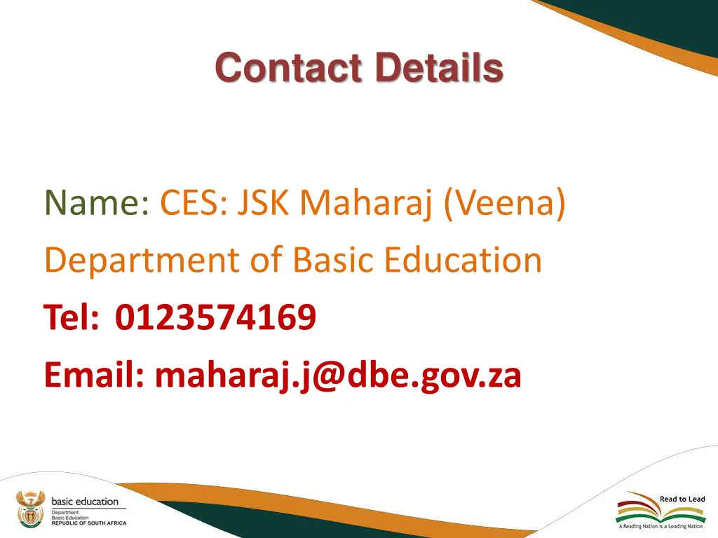 contact details
