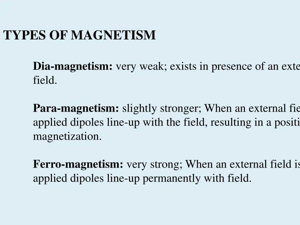 types of magnetism