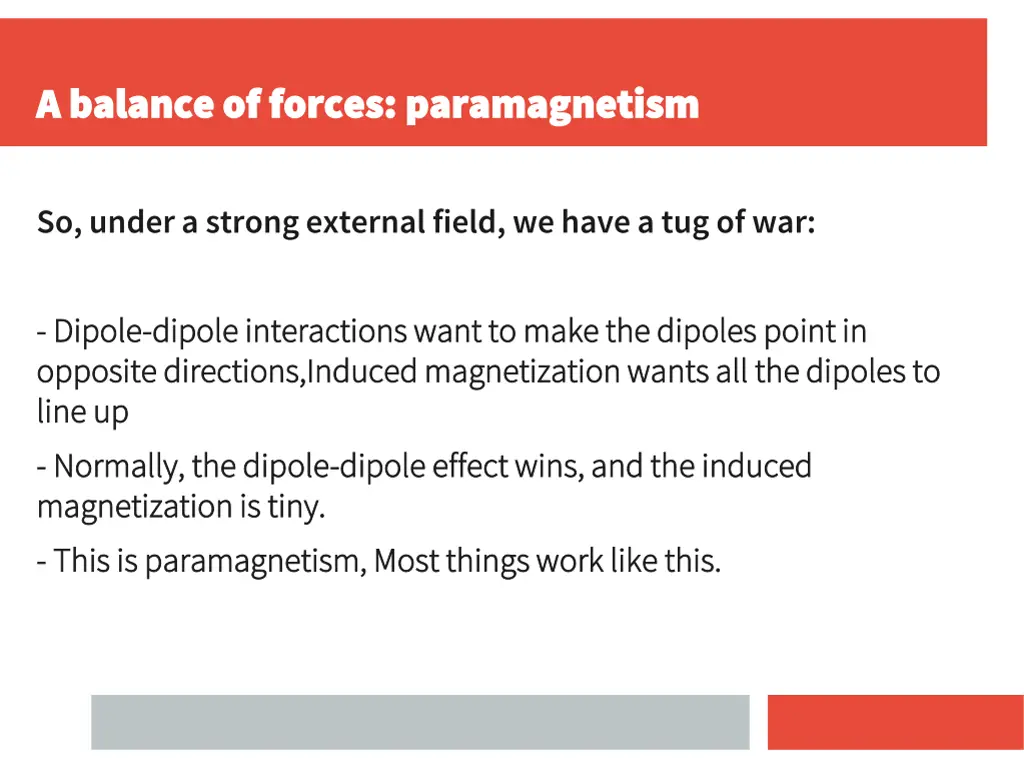 a balance of forces paramagnetism a balance