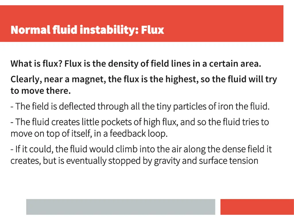 normal fluid instability flux normal fluid