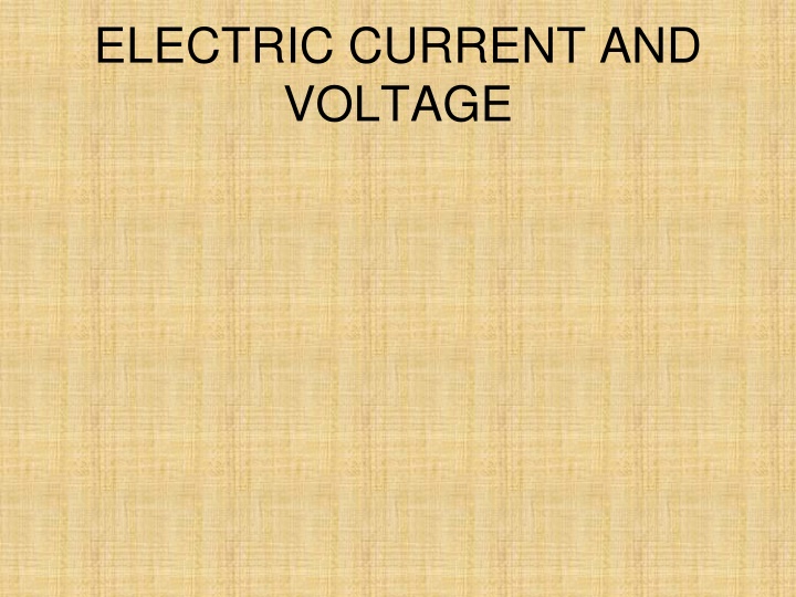 electric current and voltage