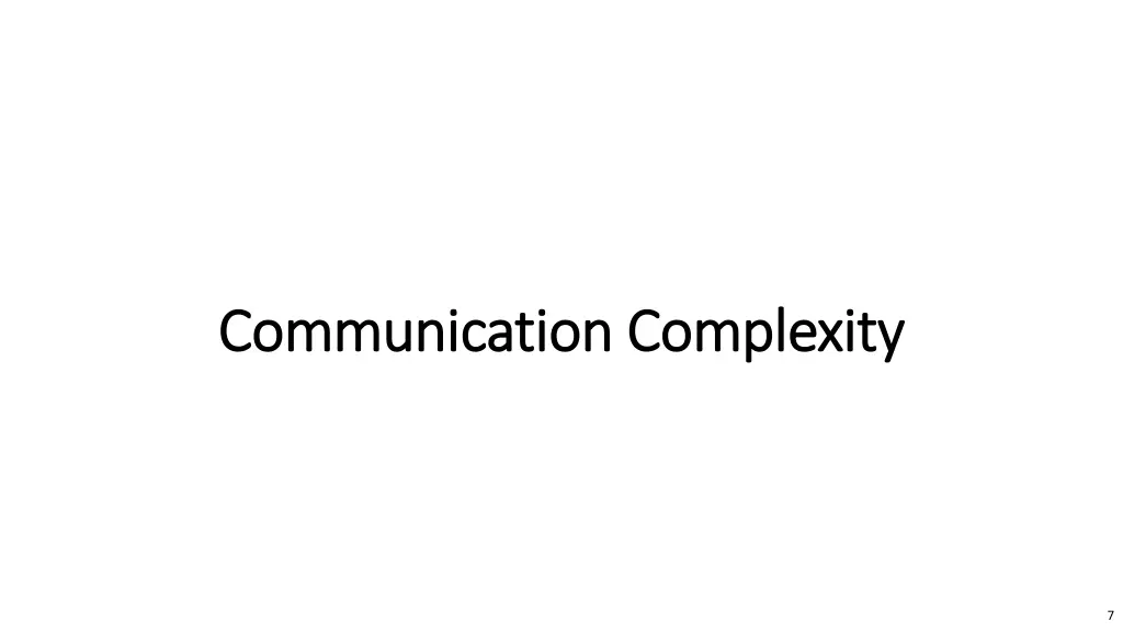 communication complexity communication complexity