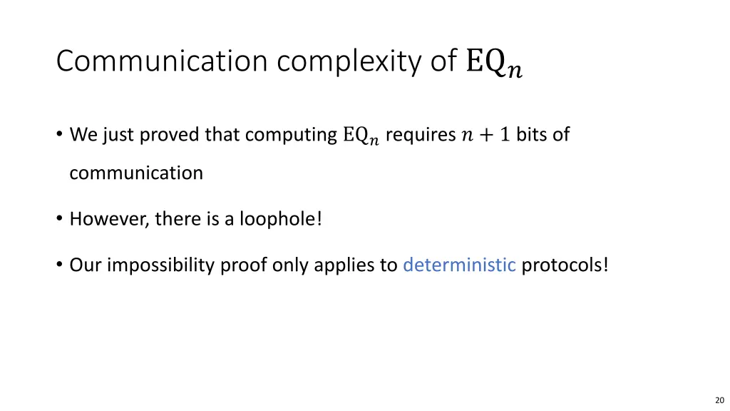 communication complexity of eq