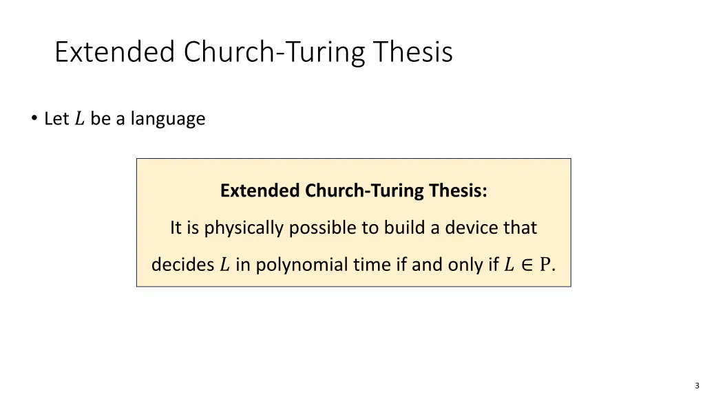 extended church turing thesis