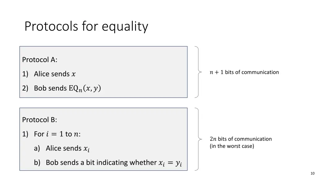 protocols for equality