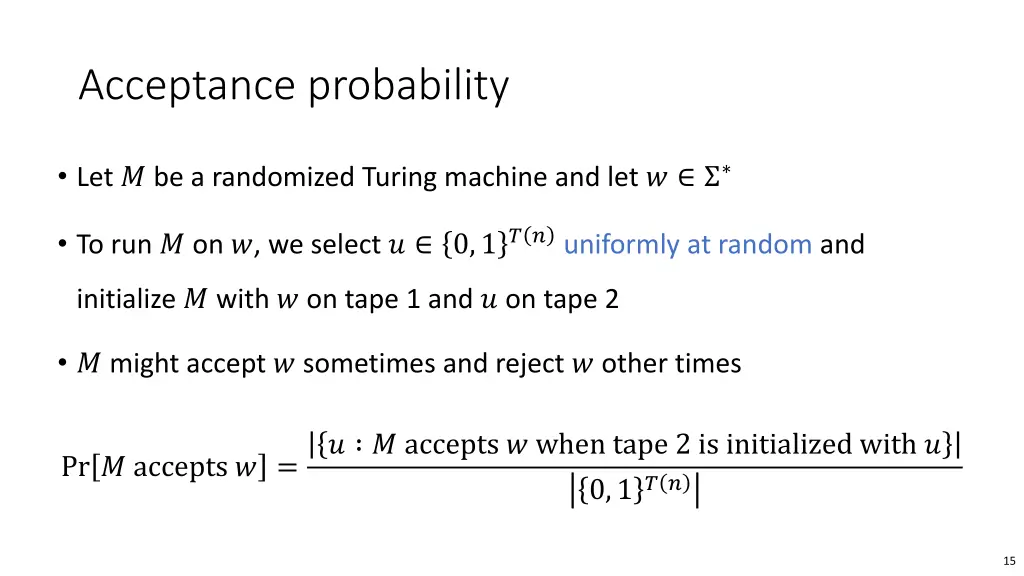 acceptance probability