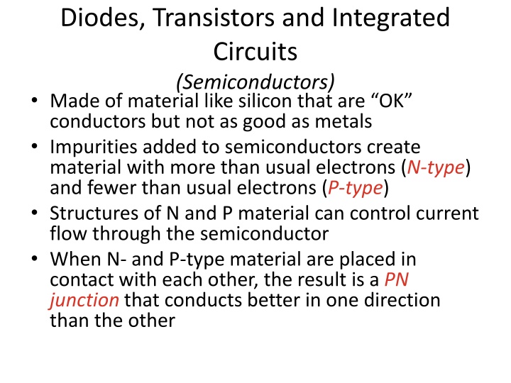 diodes transistors and integrated circuits