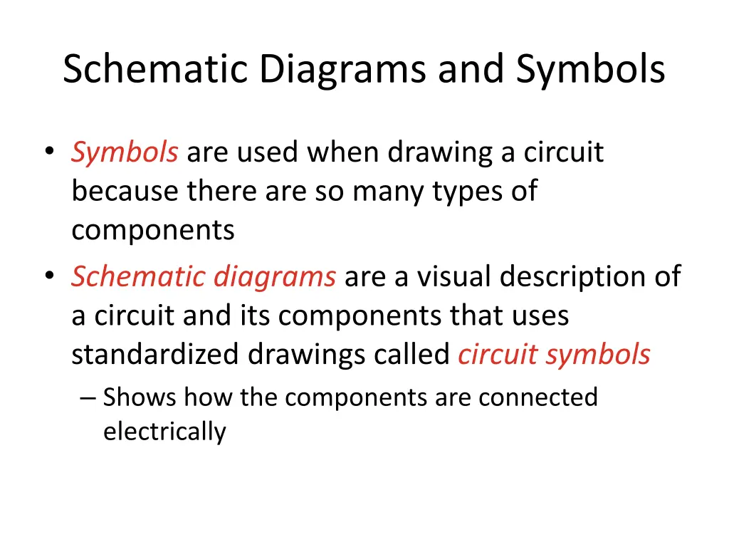 schematic diagrams and symbols