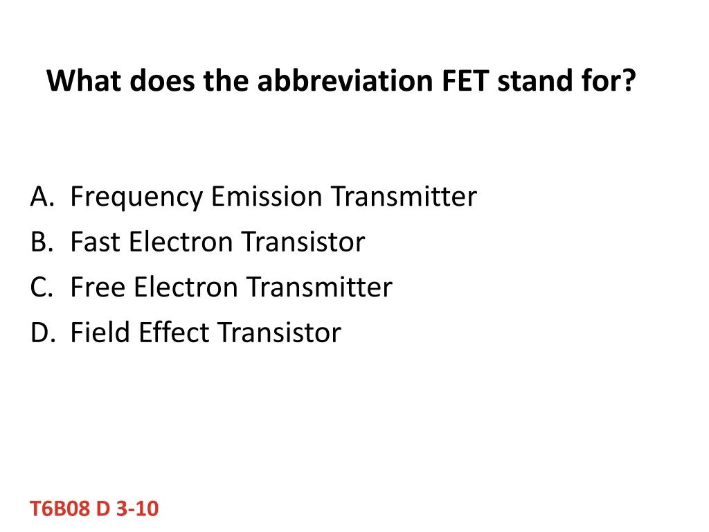 what does the abbreviation fet stand for