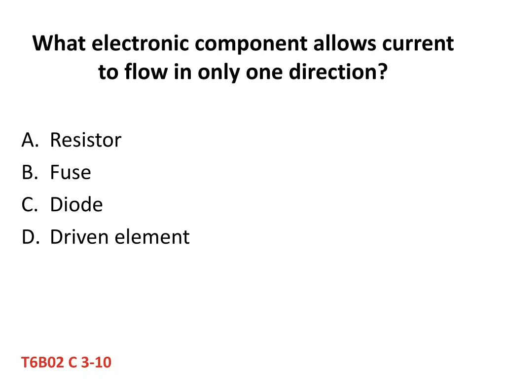what electronic component allows current to flow