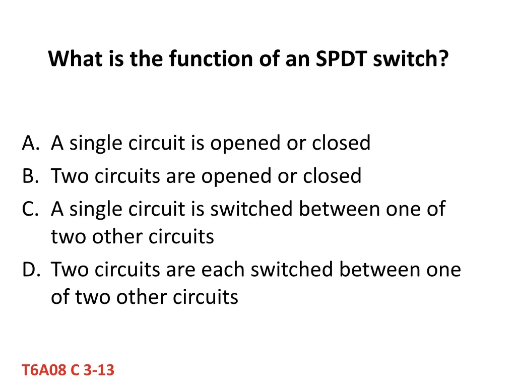 what is the function of an spdt switch