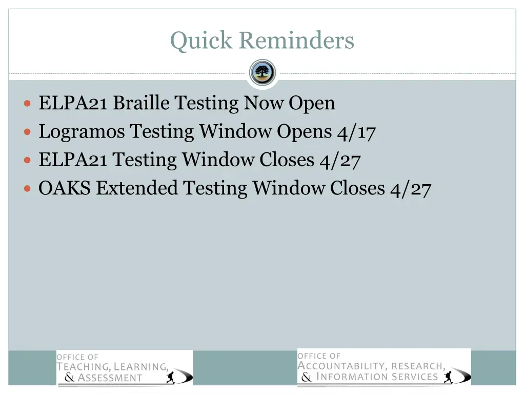 quick reminders