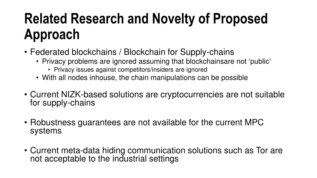related research and novelty of proposed approach