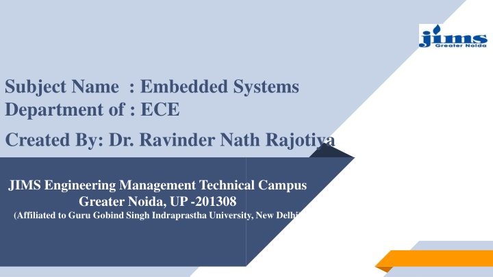 subject name embedded systems department